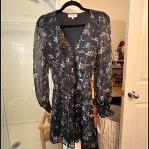 Navy blue medium sheer dress